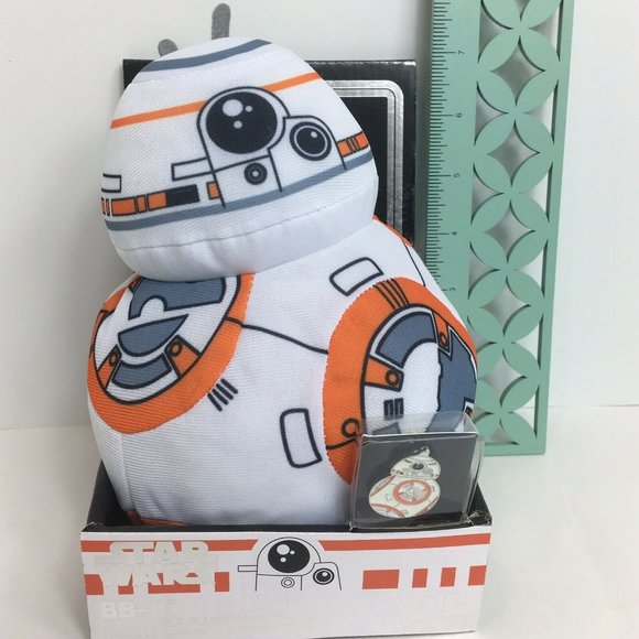 Disney Star Wars BB-8 Stylized 7" Droid Plush With Enamel Pin Collectible New - Picture 8 of 12